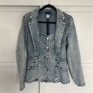 Acid wash Jean blazer